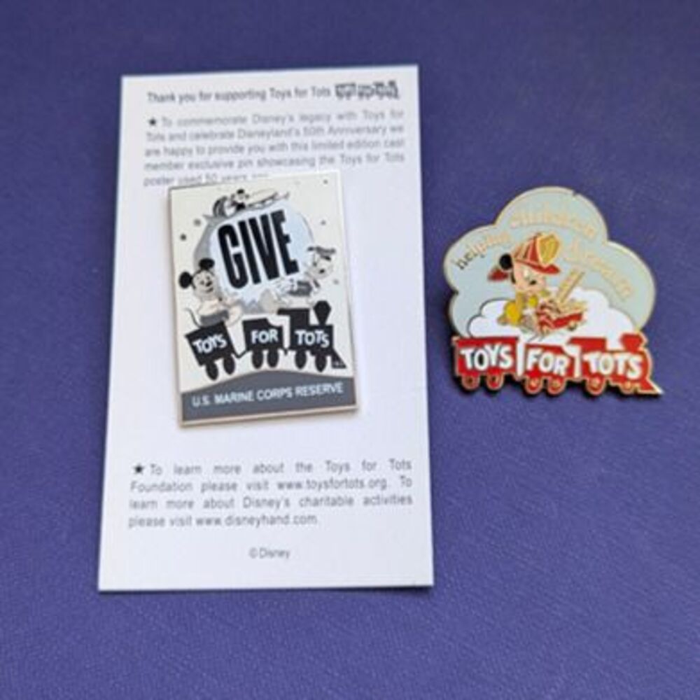Lot of 2 Disney "Toys for Tots" Pins